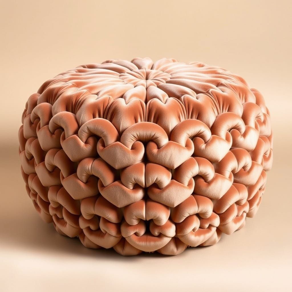 Luxurious 19th-Century Inspired Pouf with Velvet Texture