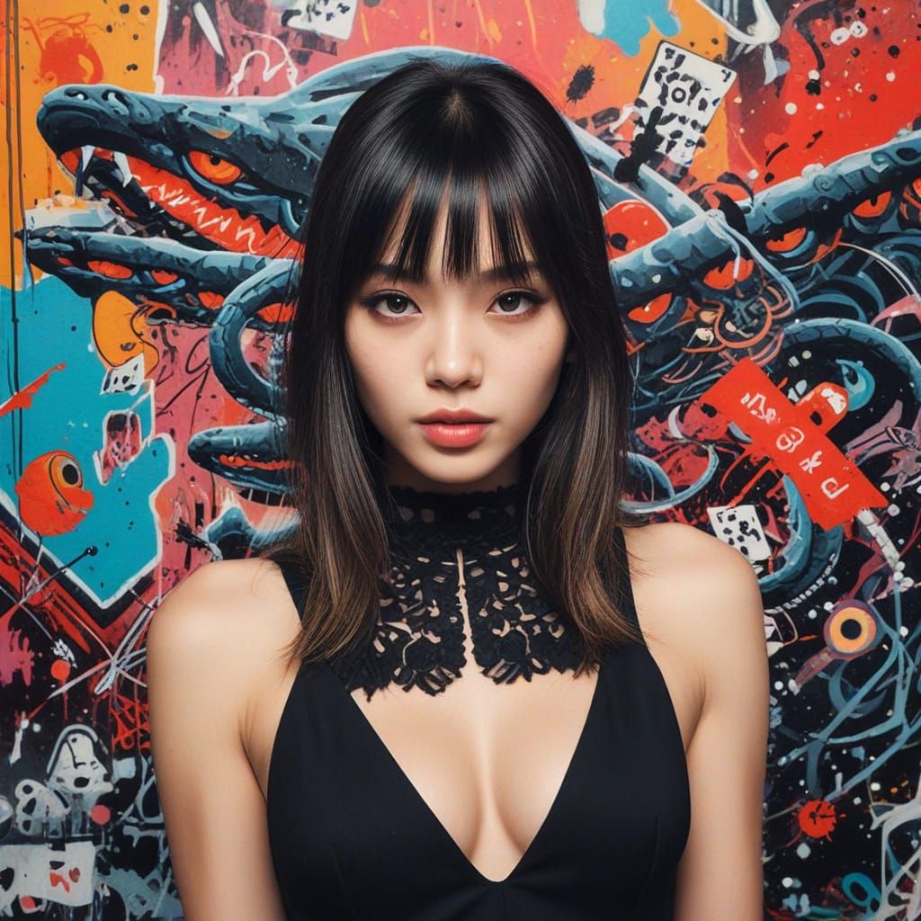 Dynamic Graffiti Art with Polychromatic Spray Paint