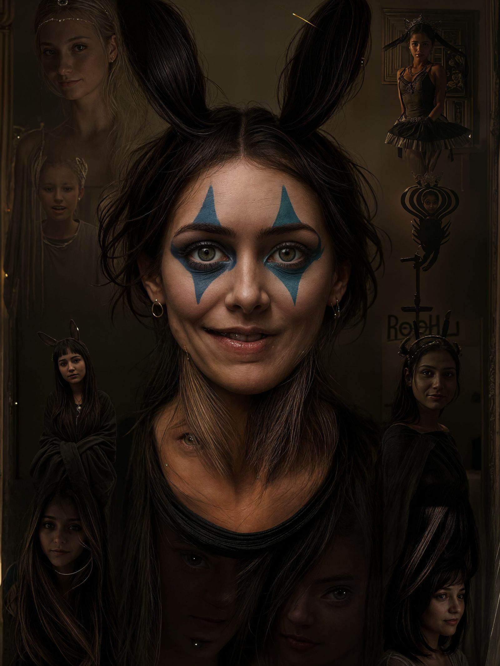 Hyperrealistic Portrait of Woman with Rabbit Ears