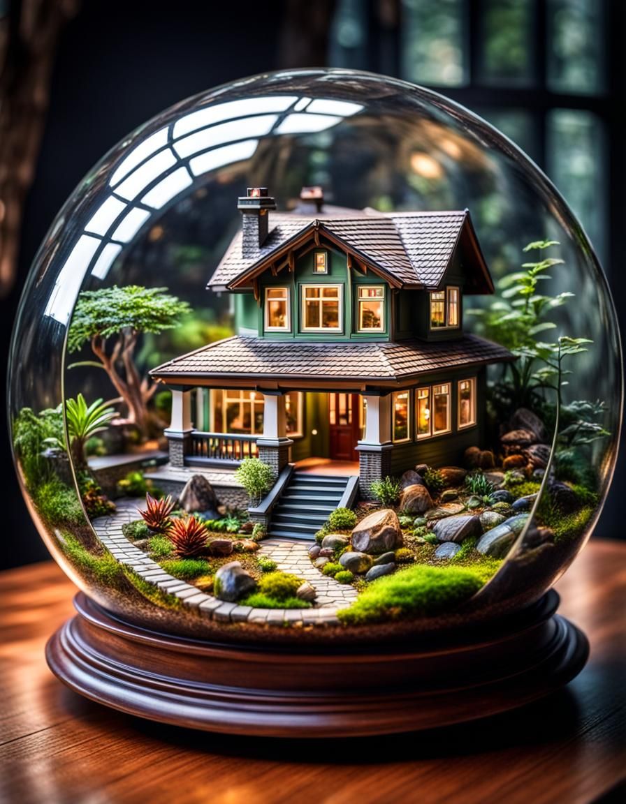 Bungalow in Terrarium: Hyperrealistic Cinematic Architecture