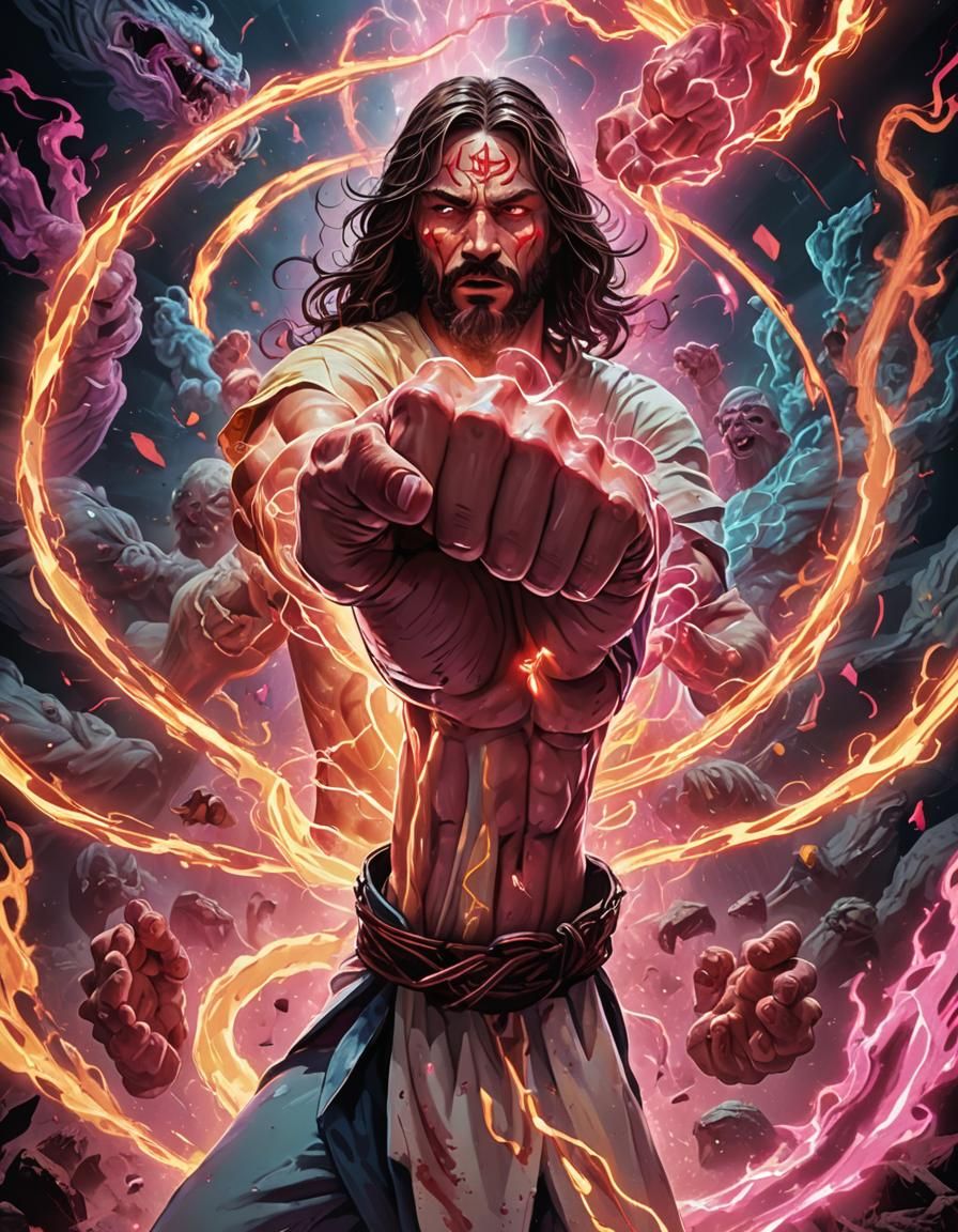 Jesus the kung fu demon destroyer (reverse back fist+rage:1....