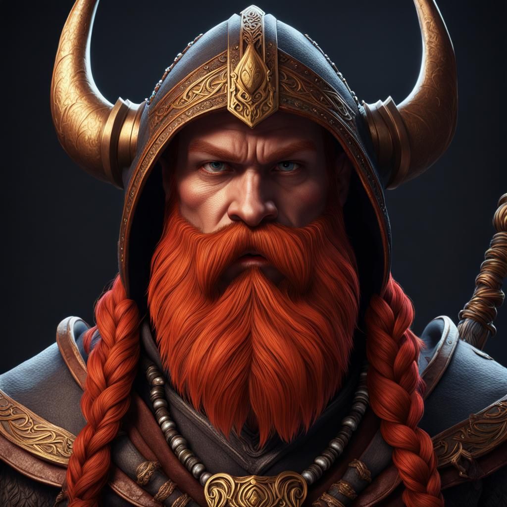 Viking Dwarf Rogue in Detailed Matte Painting