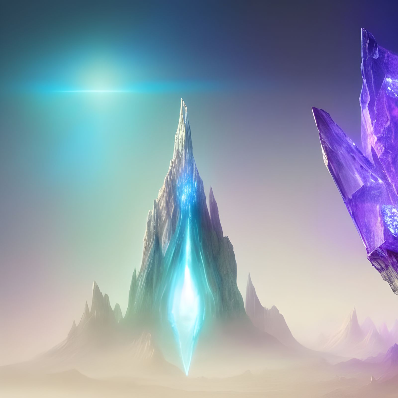 Sparkling Alien Crystal Cave: Fantasy Render