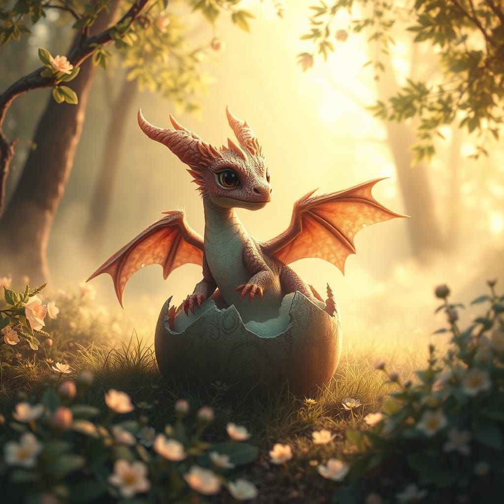 Enchanted Summer Birth of a Baby Dragon