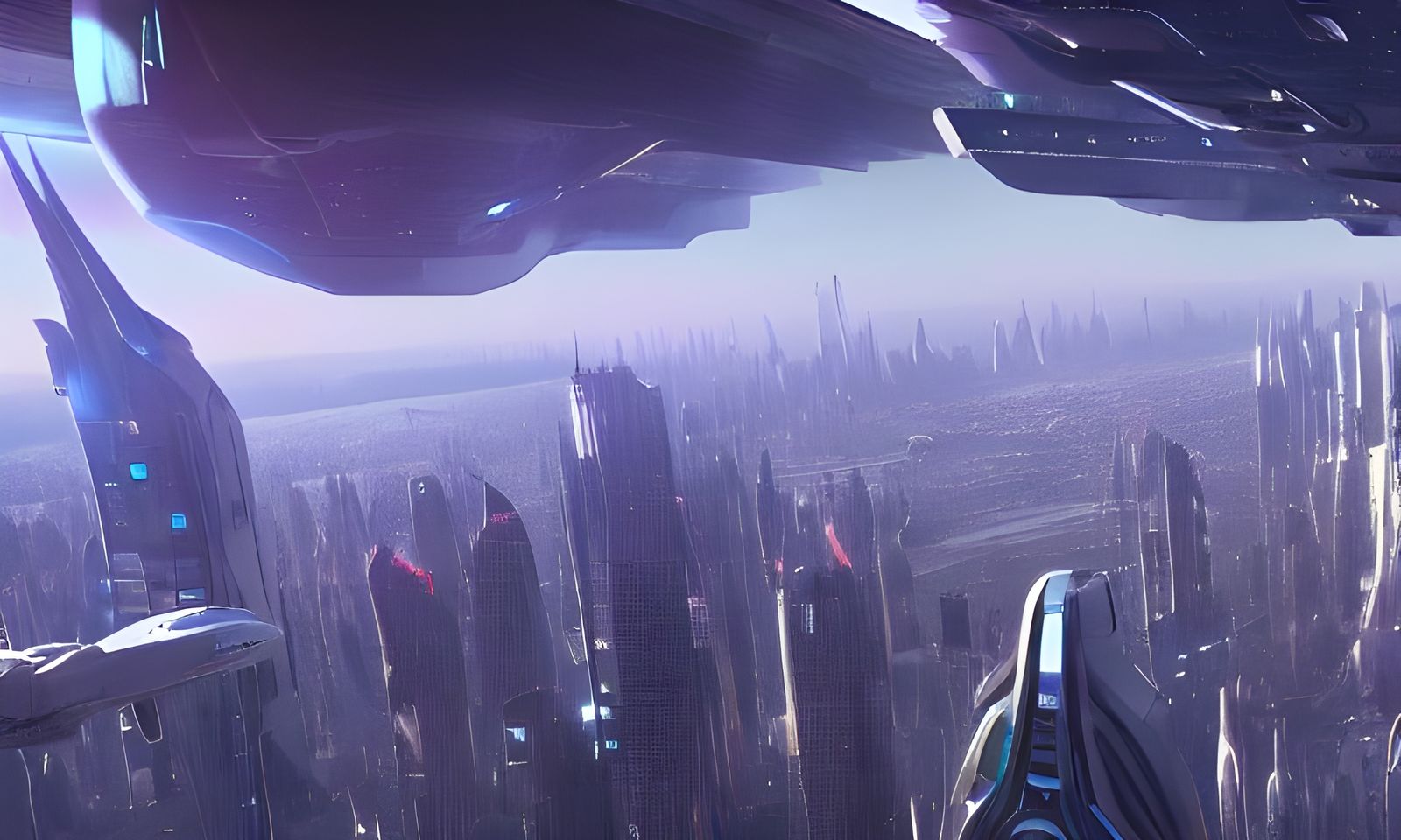 Futuristic Metropolis with Spaceships: Cinematic 3D Render