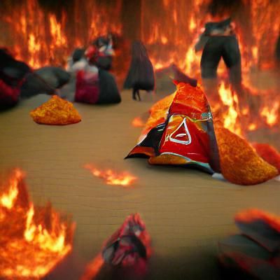 Dorito Hellscape: Eternal Suffering in Snack Food Fire