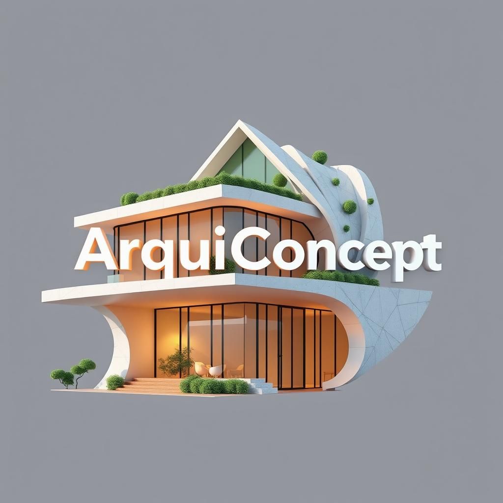 ArquiConcept Logo with Modern Bioclimatic Architecture