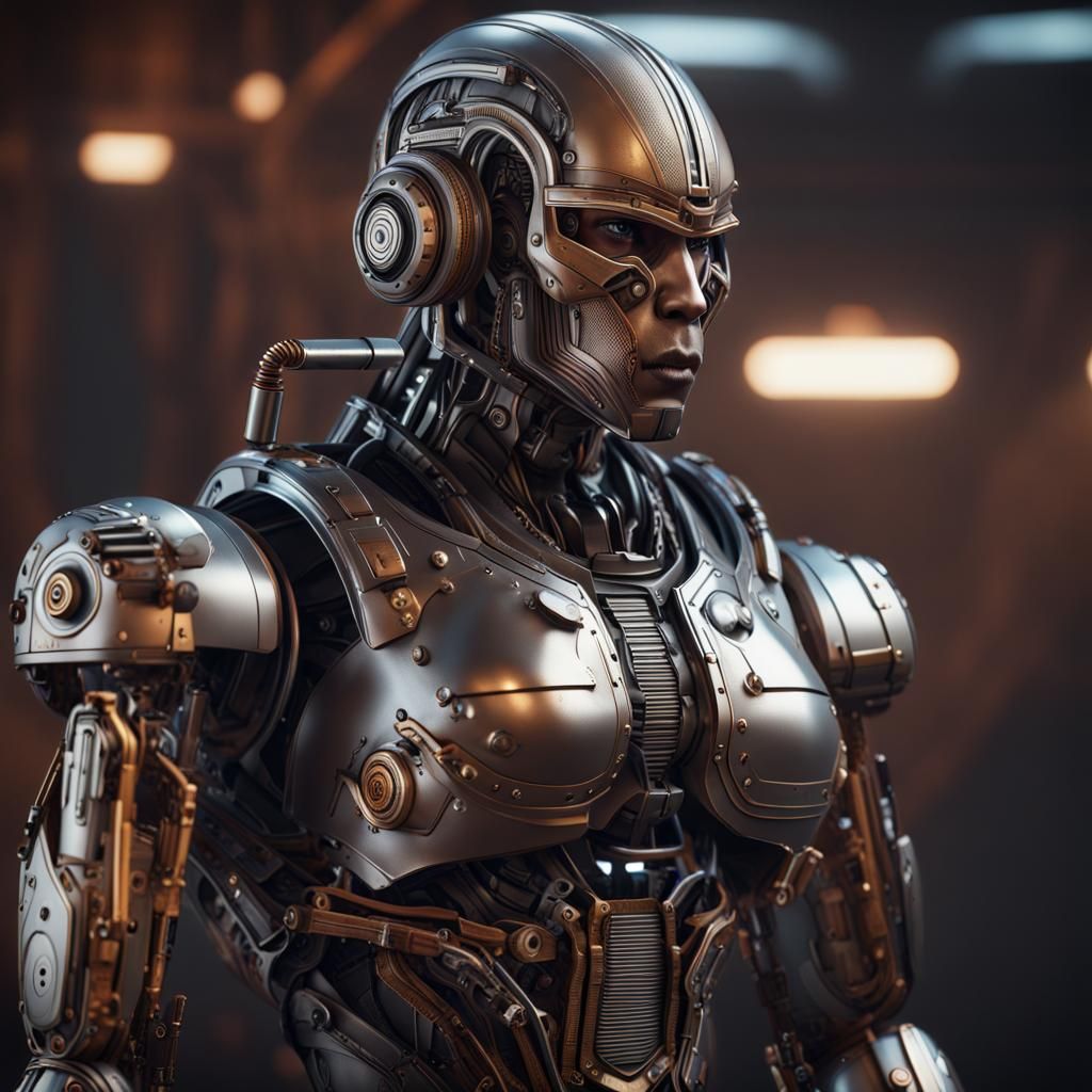 Detailed AI Cyborg Soldier Concept Art