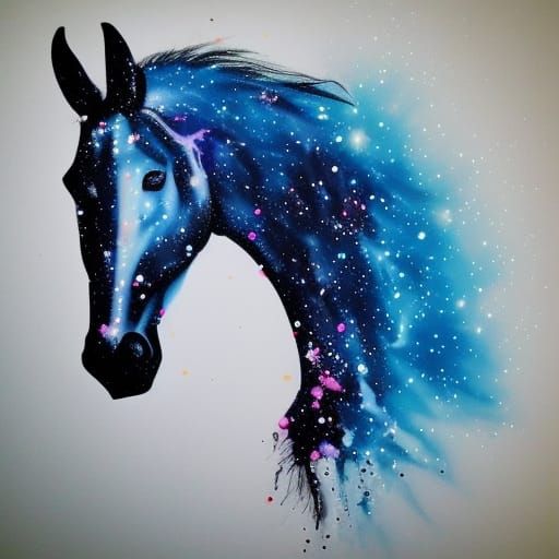 Galactic Horse: A Graffiti-Style Space Art