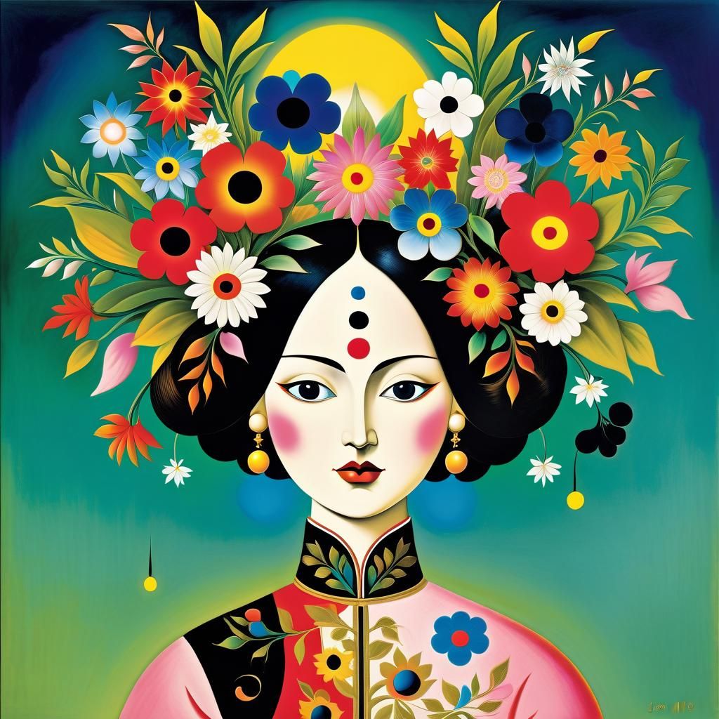 Dreamlike Fantasy Portrait in Pastel Hues