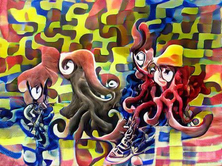 Post-Apocalyptic Octopi and Squid Optical Illusion