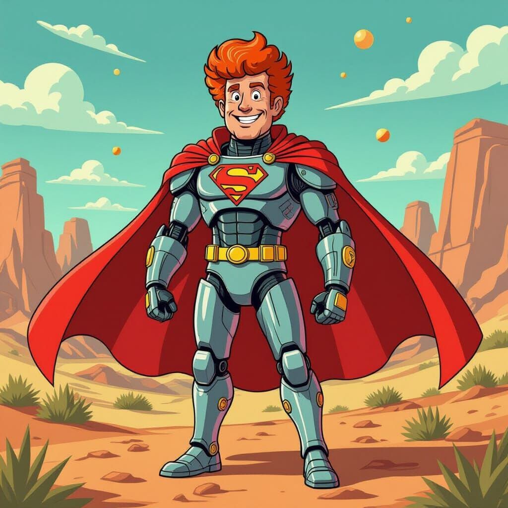 Robotic Superhero in Land Before Time: 1970s Disco Design