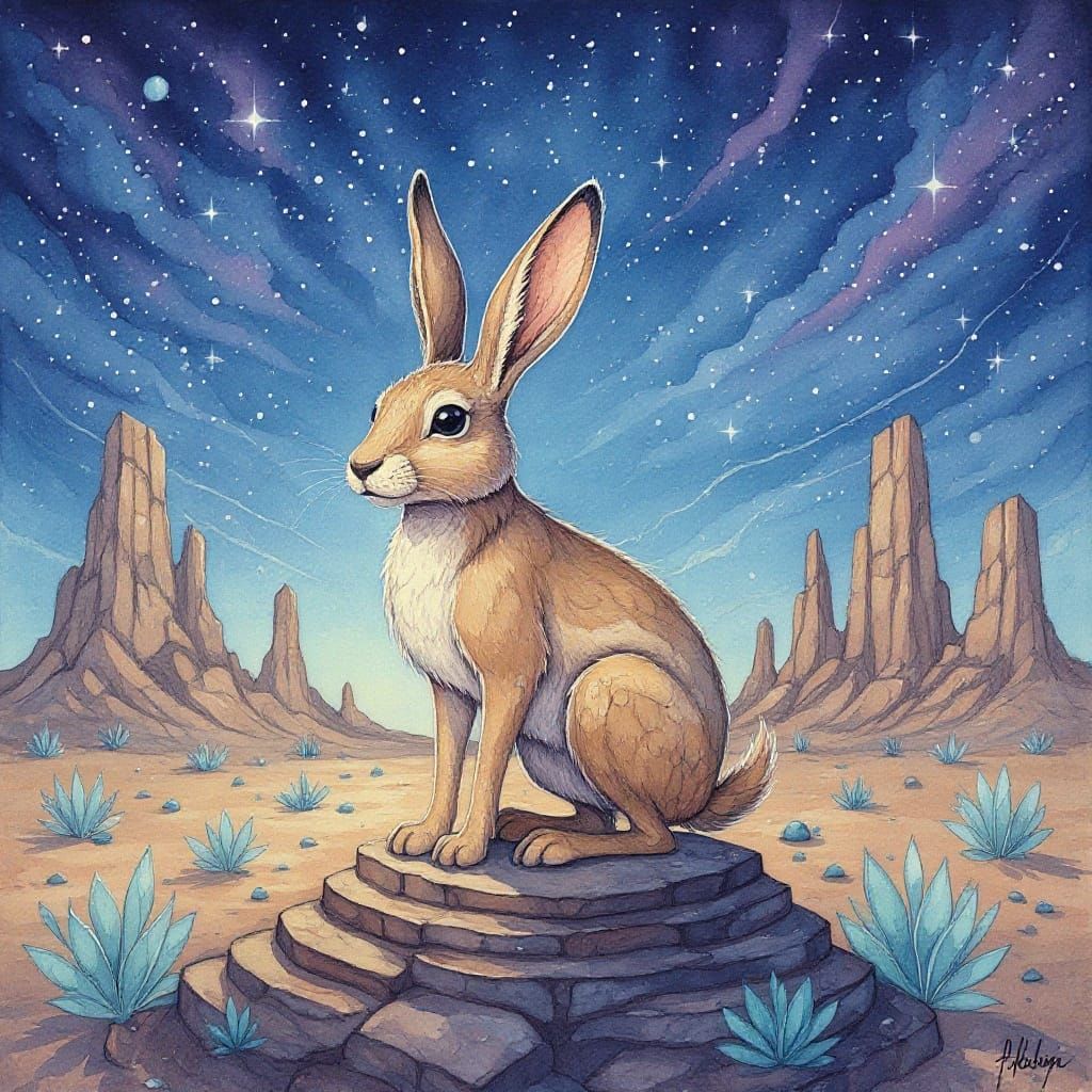 Jackrabbit Poses in Natural Setting