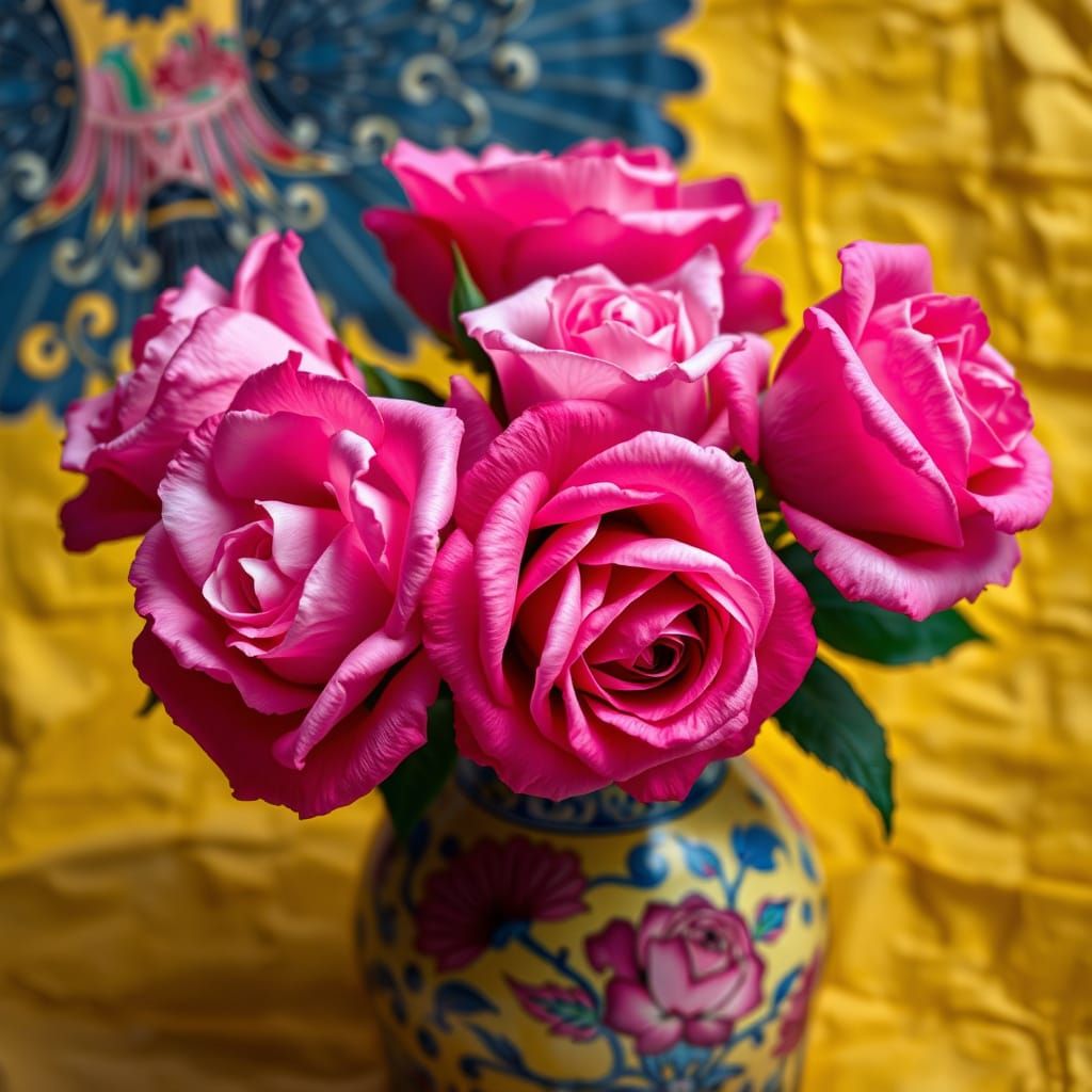 Hyper-Realistic Floral Still Life in Vibrant Colors