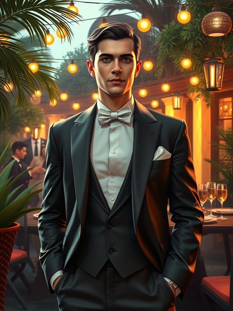 Jay Gatsby in 1920s Long Island Glamour