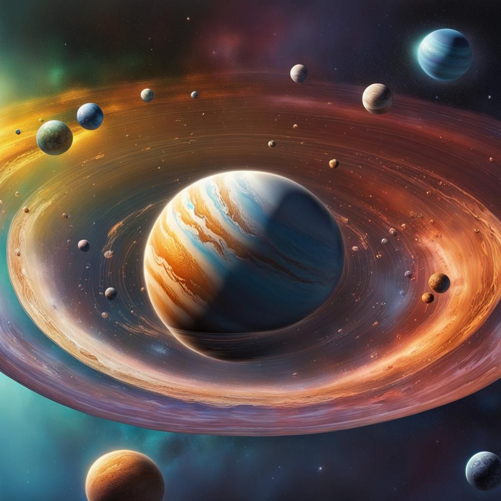 Hyperrealistic Planets: Dramatic Splash Art Concept