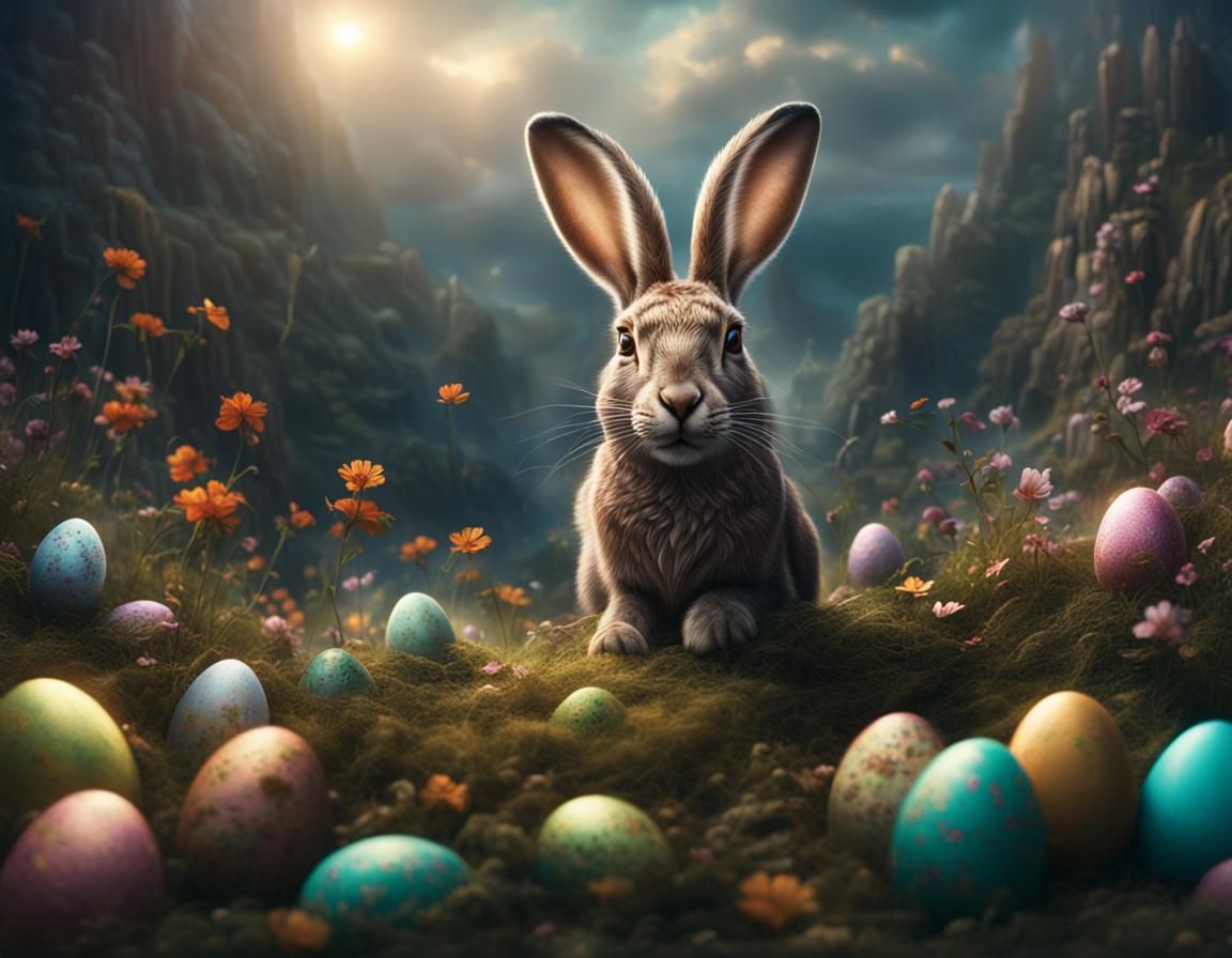 Magical Easter Hare: Epic Digital Matte Painting