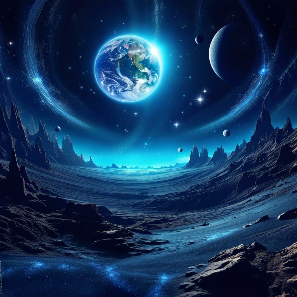 Earth from Moon: Awe-Inspiring Fantasy Concept Art