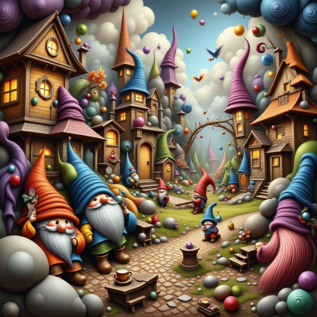 Enchanting Gnome Cityscape in Flux