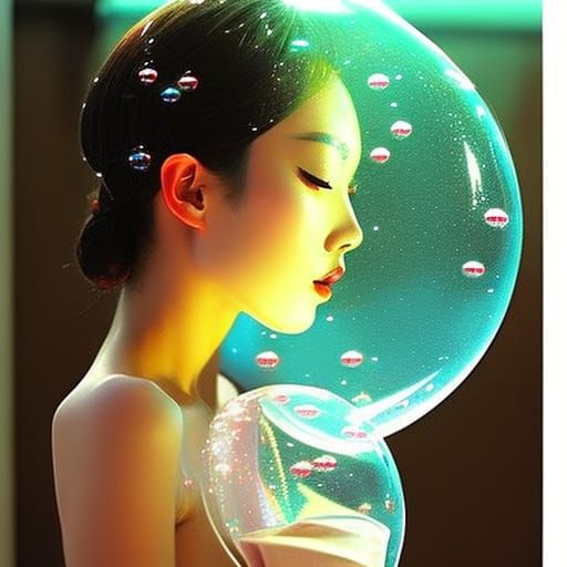 Bubbles in a Jar: Dreamlike Digital Portrait