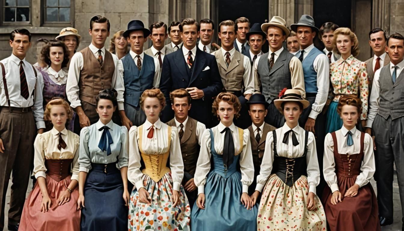 Colorful Historical Party with Corsets and Suits