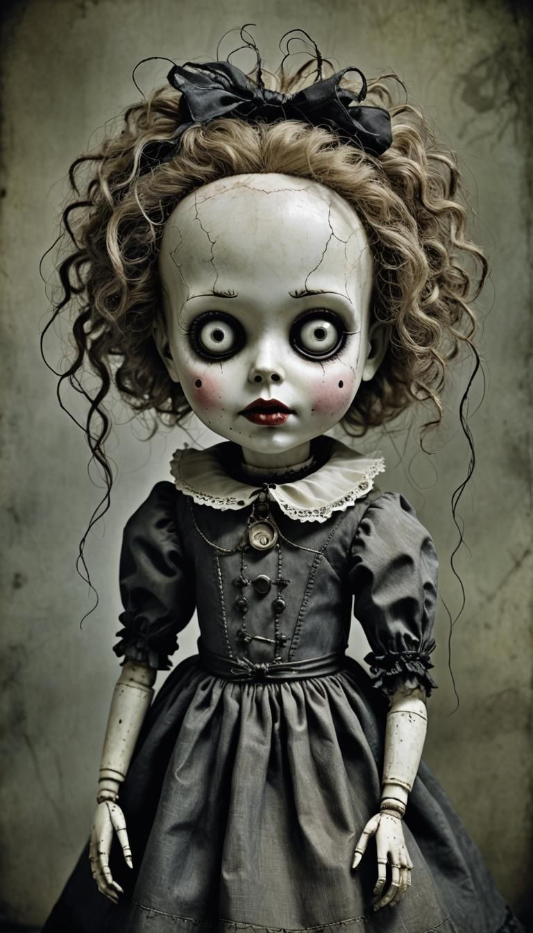 Creepy Doll in Tim Burton Style