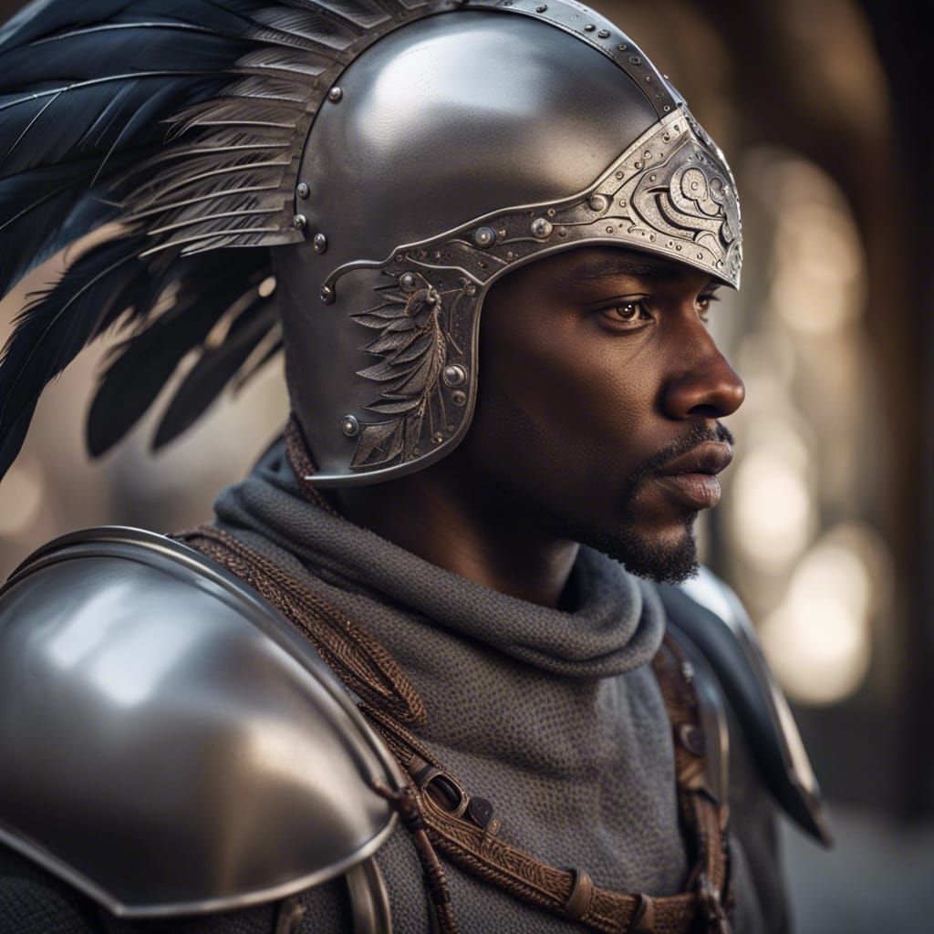Noble African Paladin in Detailed Photo Realism