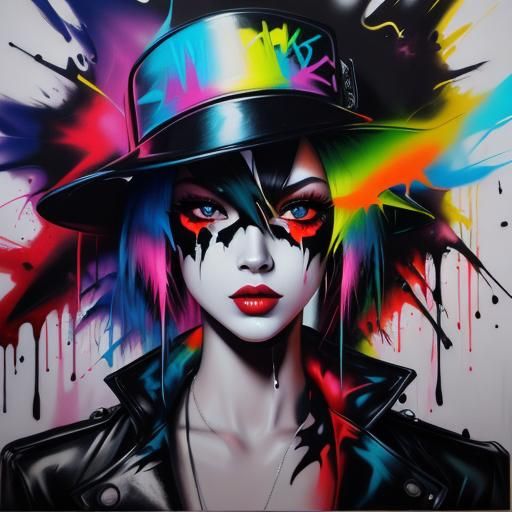 Graffiti Film Noir in Splash Art Style