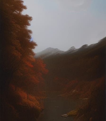 Epic Dragons Fly Over Autumn Mountain Forest