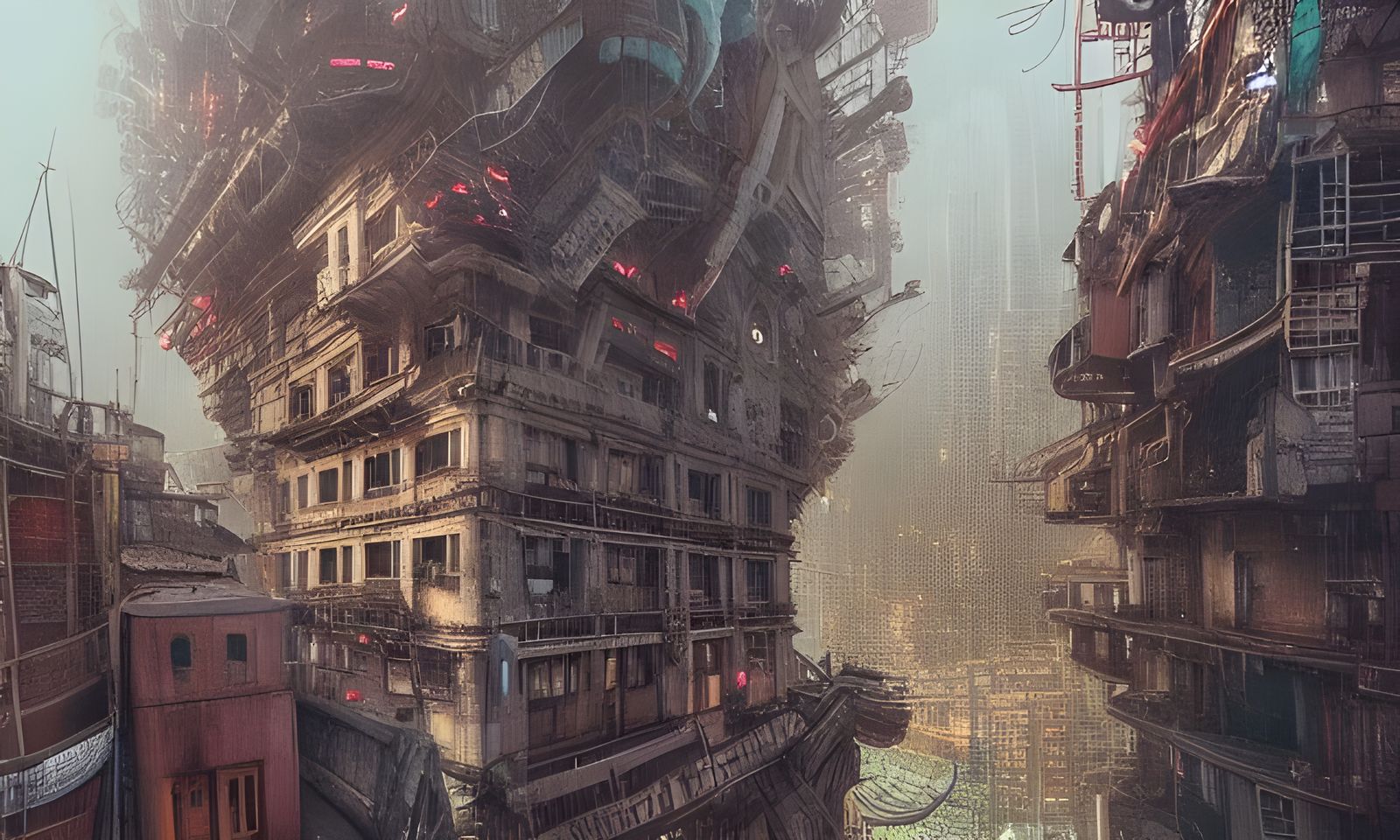 Epic Biopunk Floating City Dystopia