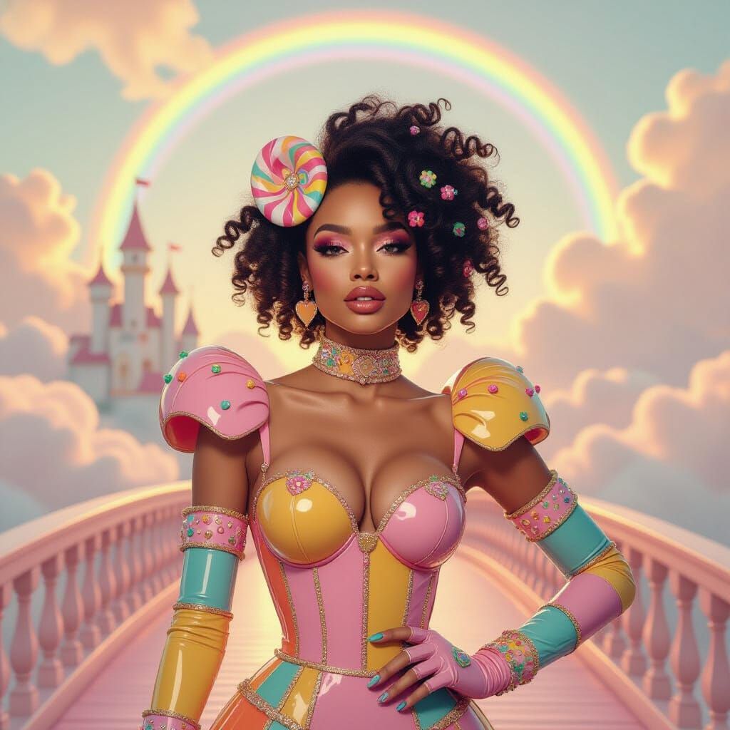 Candy-Colored Woman with Sprinkled Curls
