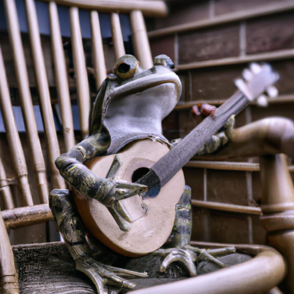 Toad playing a banjo