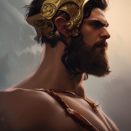 Ares: Hyperdetailed Portrait of the Greek God