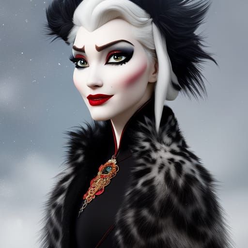 Dalmatian Fur Cloak Portrait in Digital Art Style