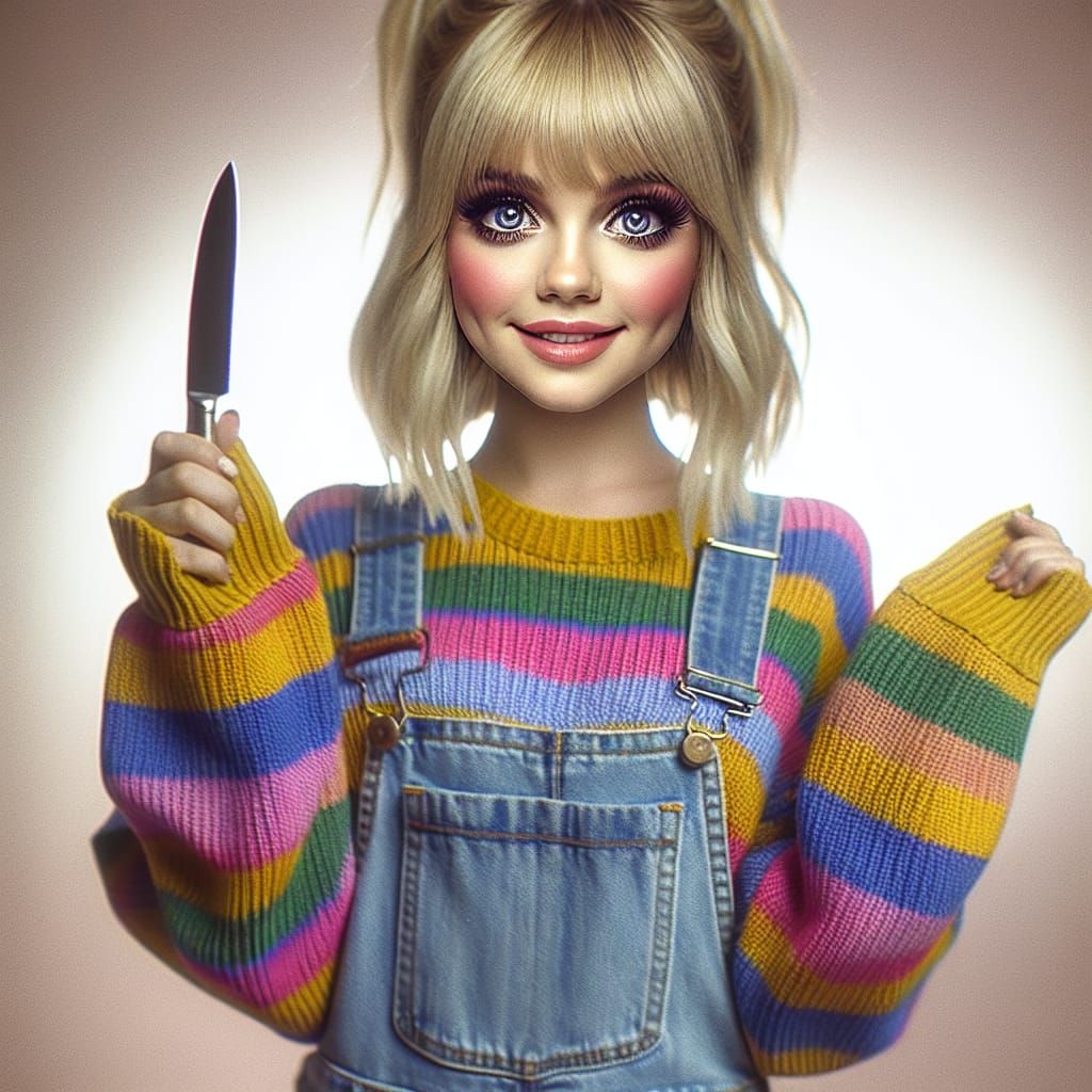 Mischievous Doll Singer with Knife