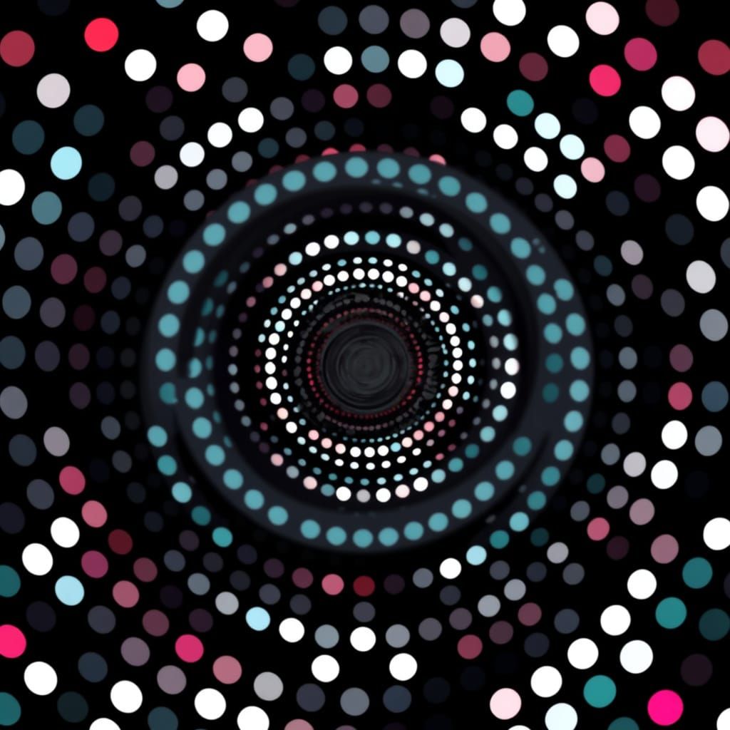 Whirling Polka Dot Vortex in Vibrant Colors
