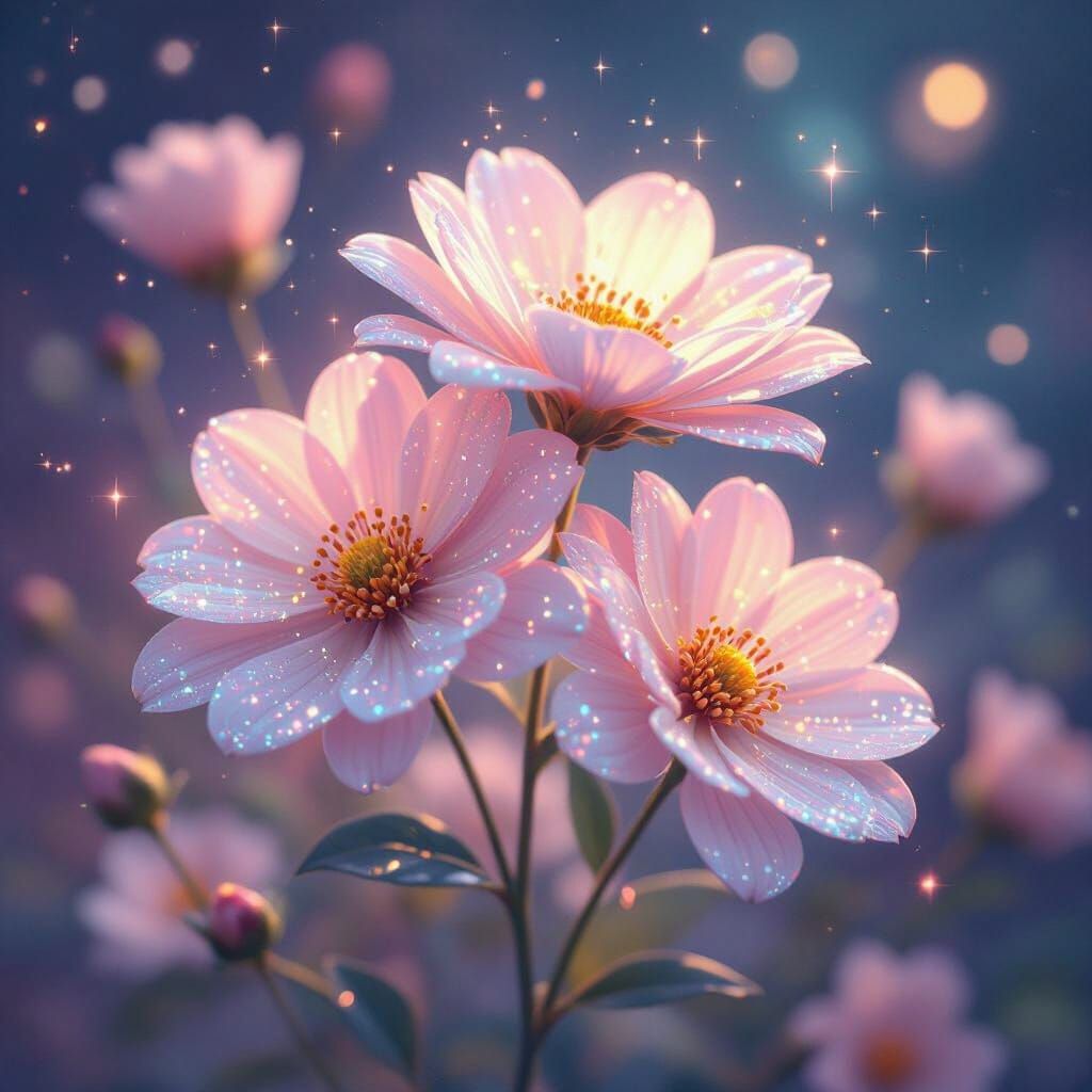 Cosmic Flowers Blooming in a Vibrant Galaxy