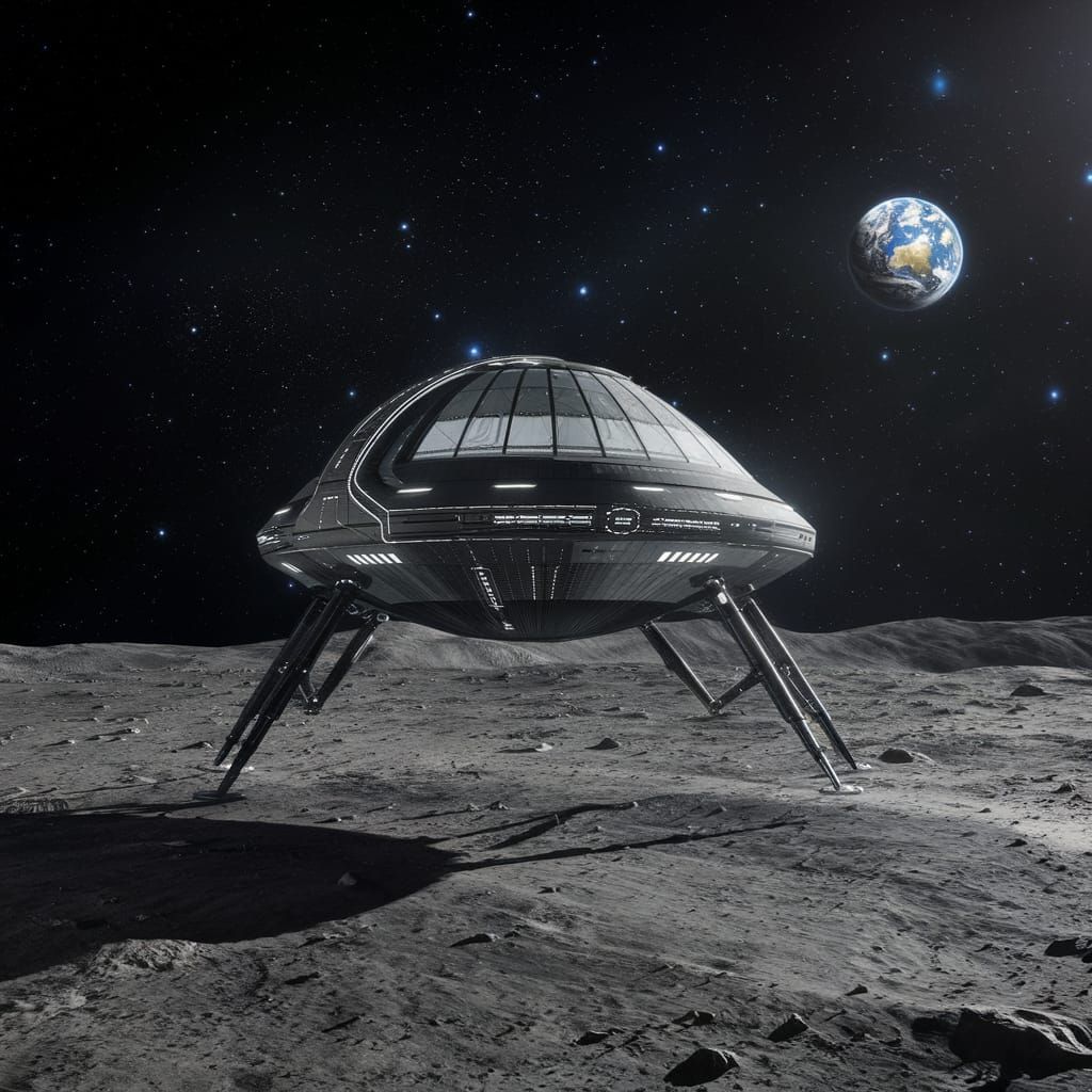 Landing a futuristic spaceship on the moon