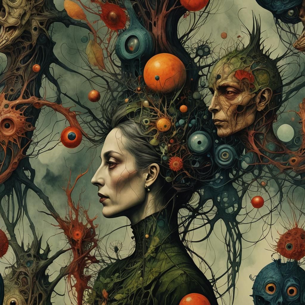 Dreamlike Surrealism in Warm Colors and Dramatic Lighting