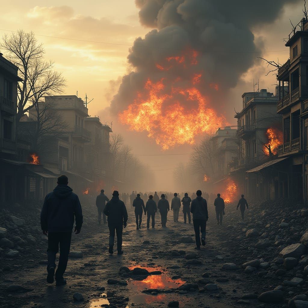 Hyperrealistic Disaster Scene on Fault Line