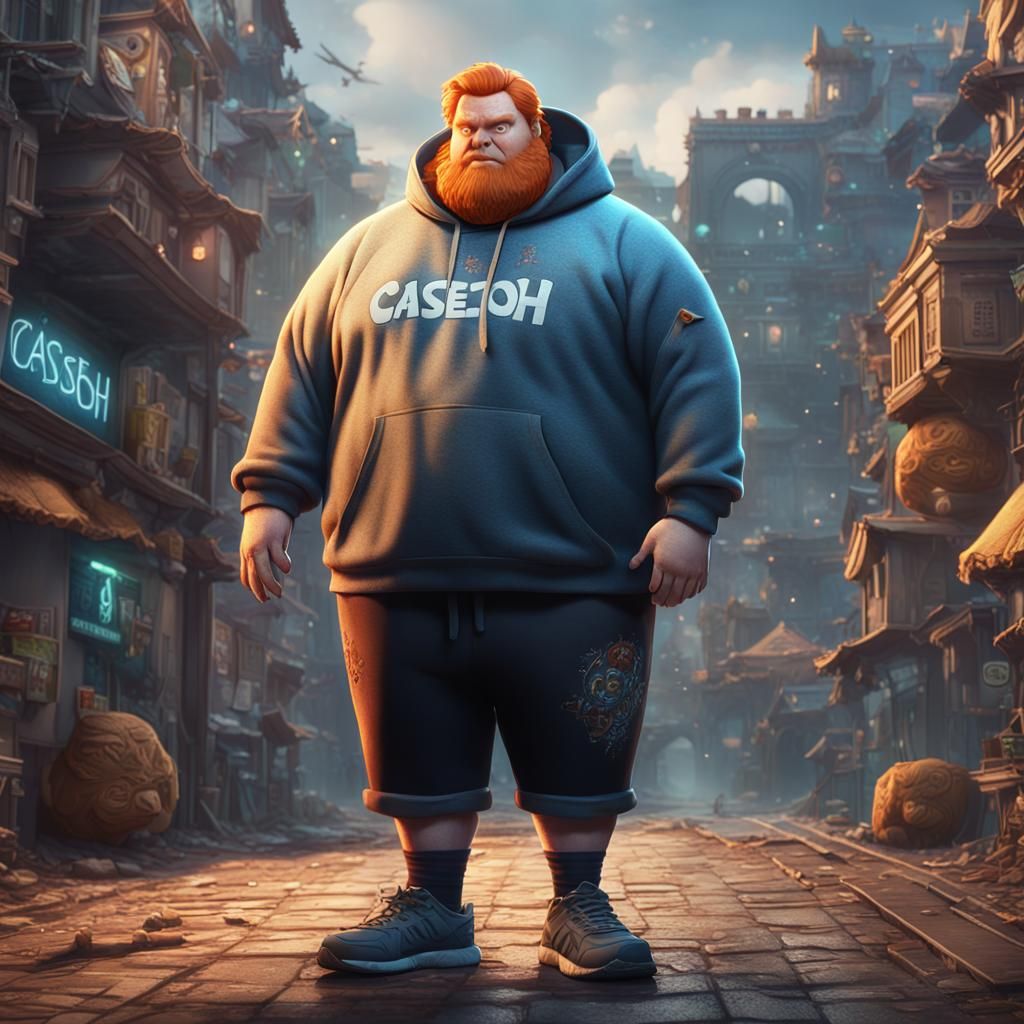 Comically Obese Man with CaseOh Hoodie
