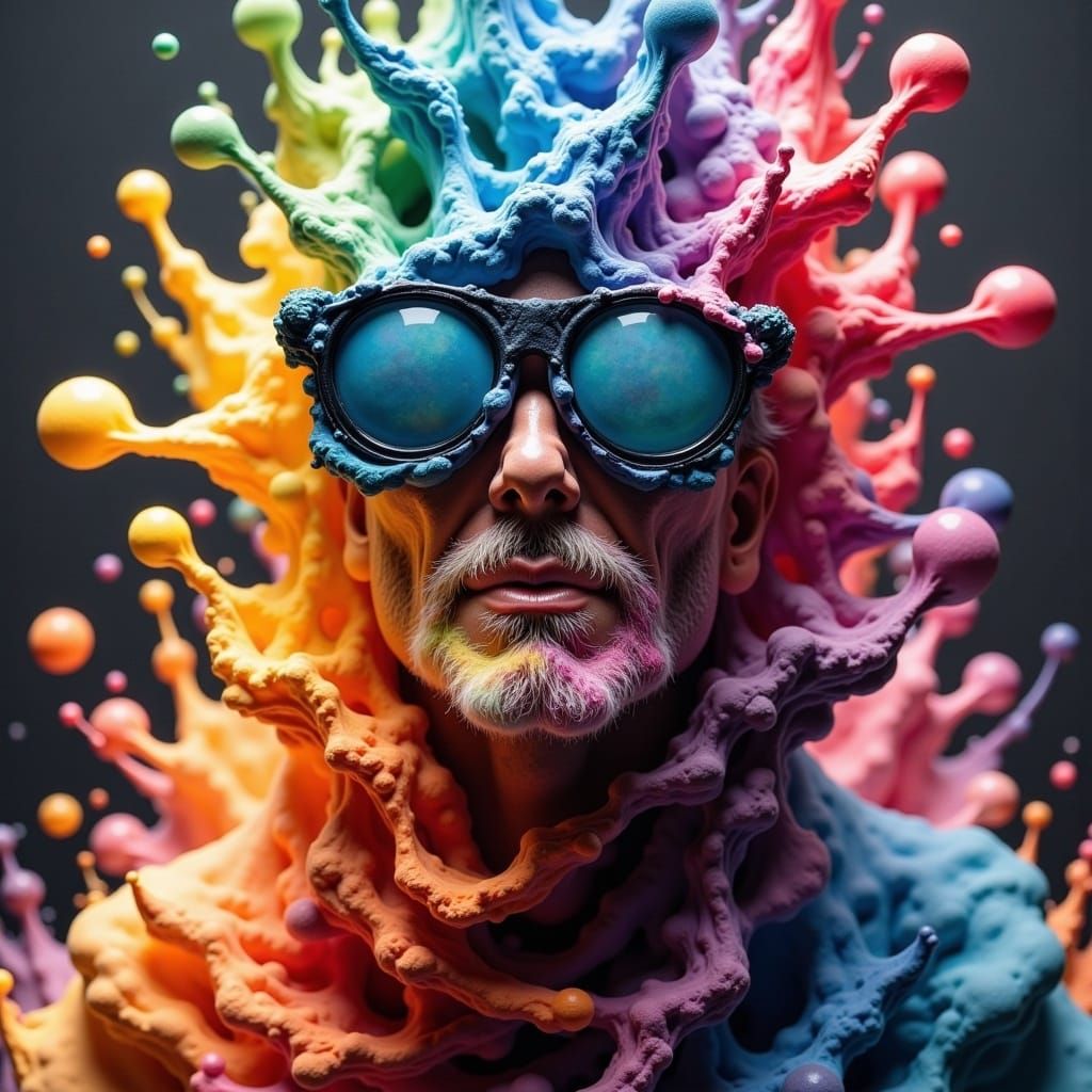 Scholar in Augmented Reality Surrounded by Holograms