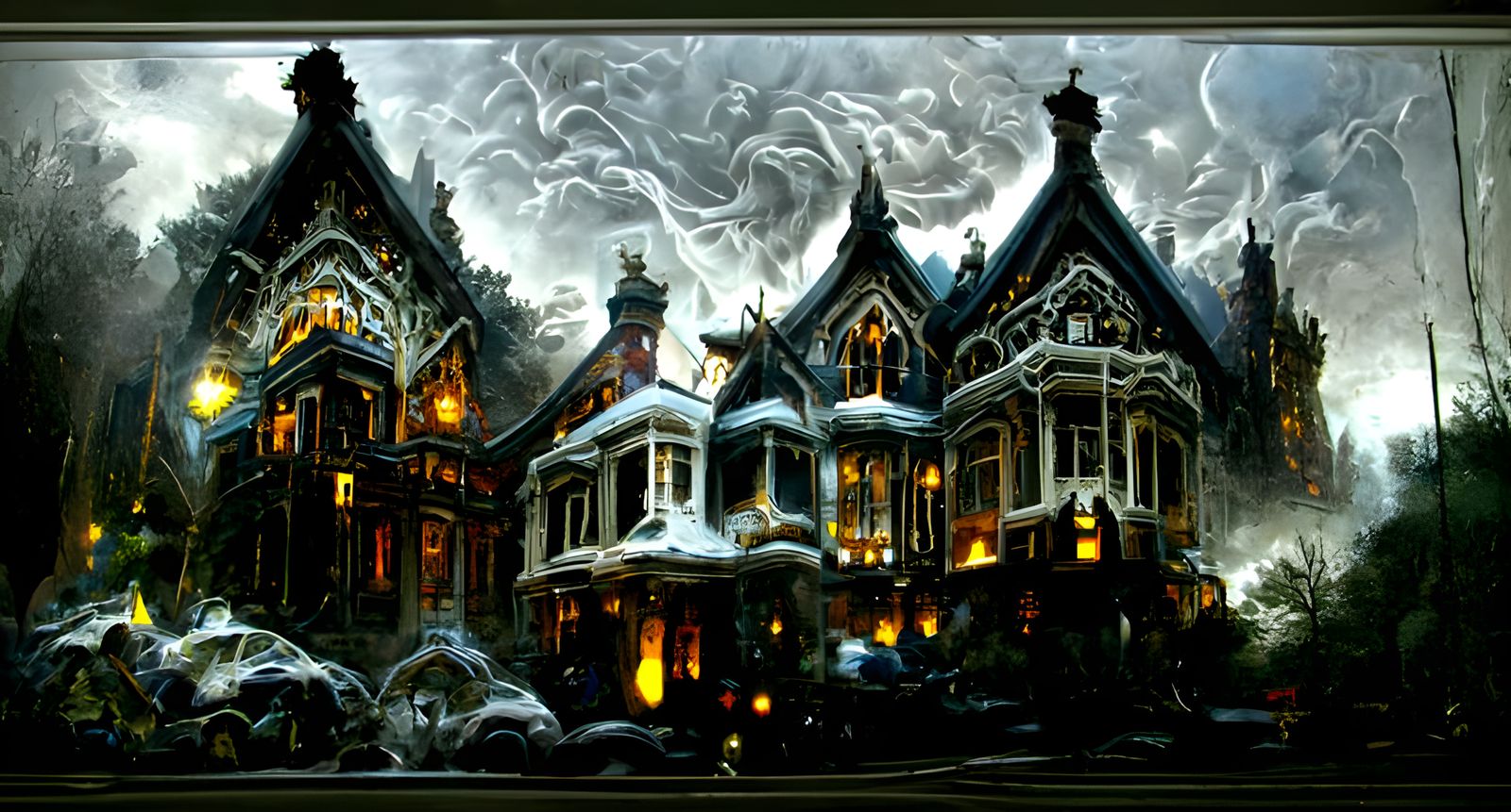 Haunted Victorian House in Gothic Horror Style