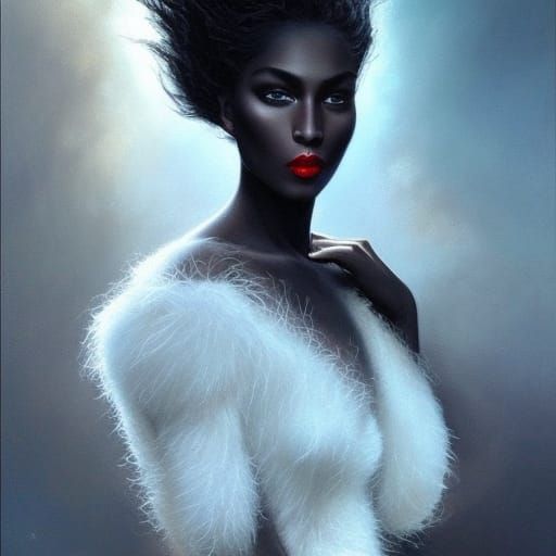 Glamorous Noble Woman Portrait in Dark Fantasy Style