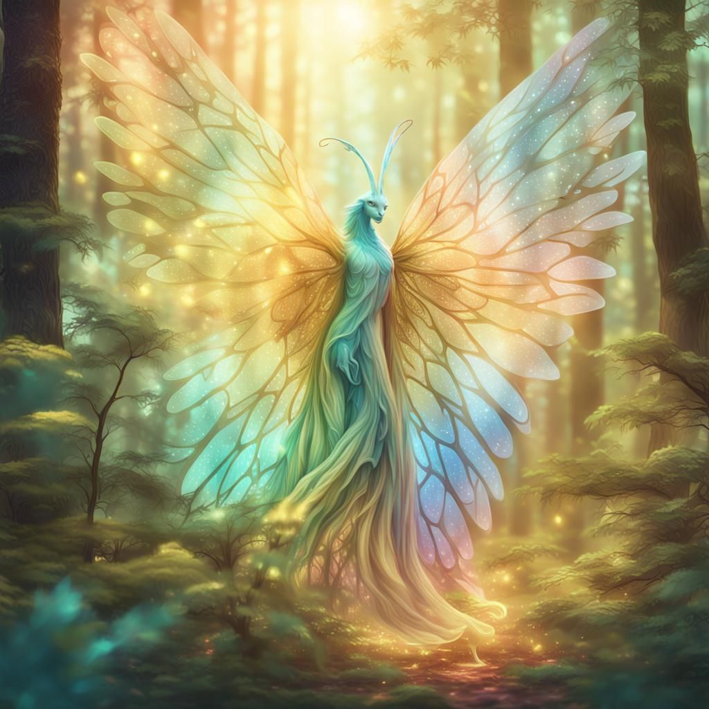 Glowing Creature Emerges in Whimsical Digital Art