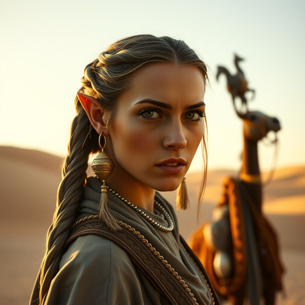 Fremen Woman Portrait in Middle Eastern Mythology Style