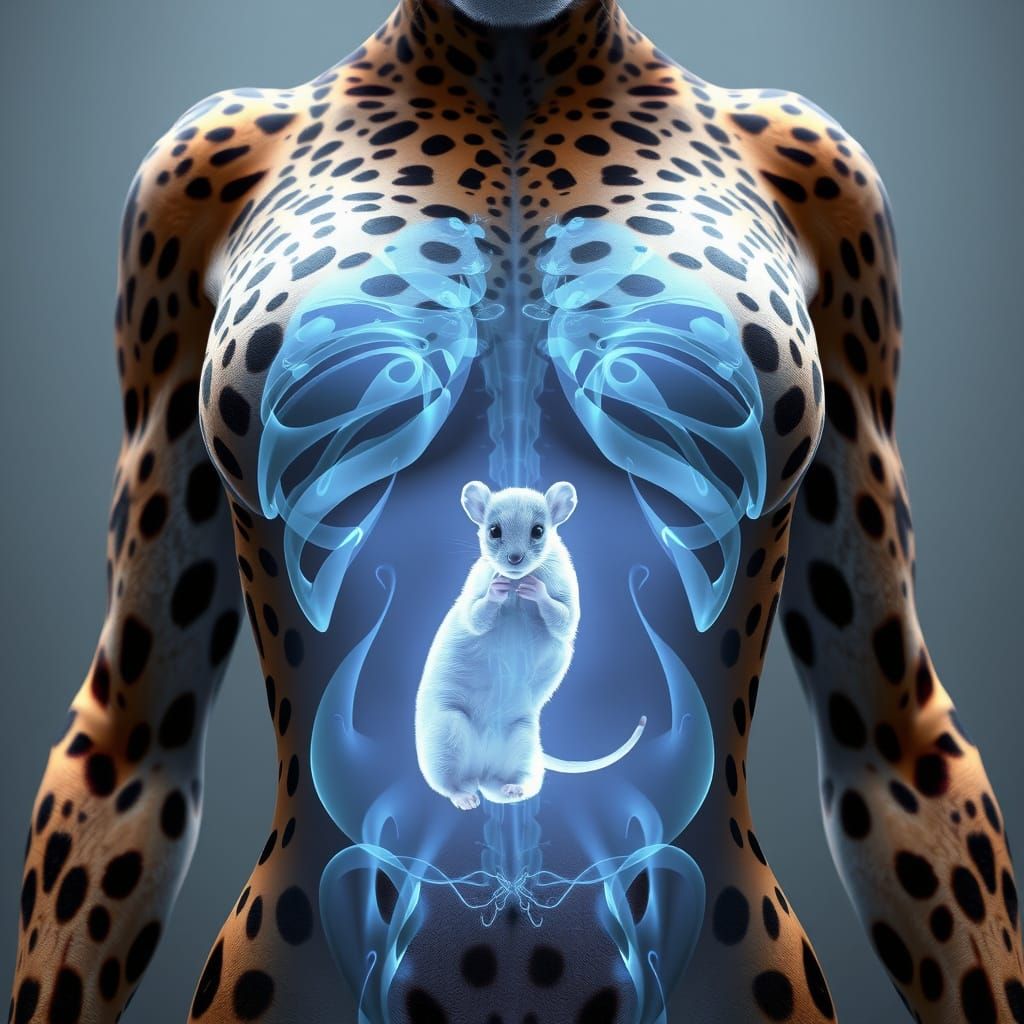 Surreal Anime Cheetah X-Ray Reveal