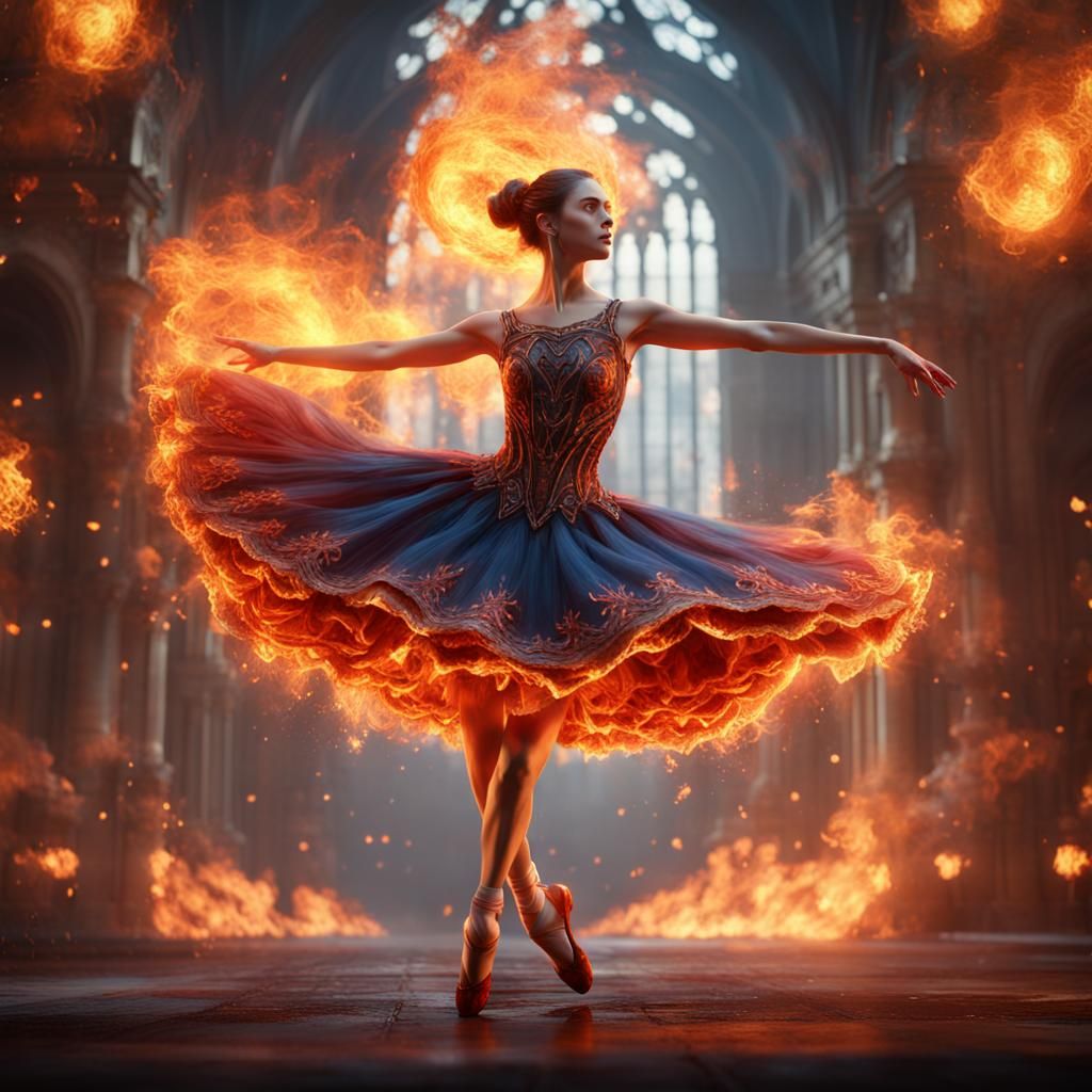 Flaming Ballerina: Fantasy Concept Art
