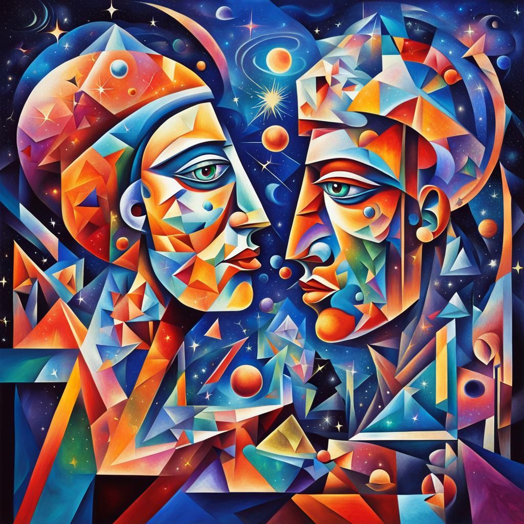 Holographic Cosmic Illustration in Mixed Media