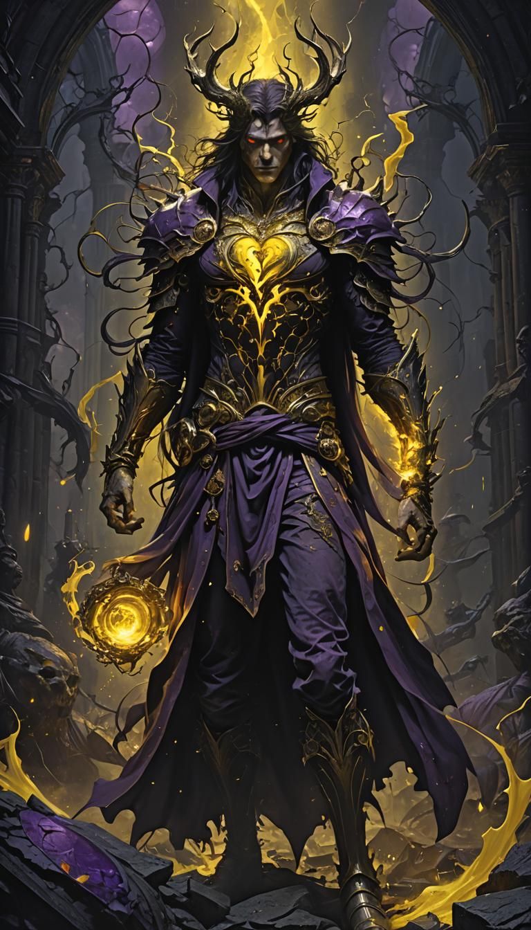Dark Fantasy Warrior in Ornate Gothic Setting